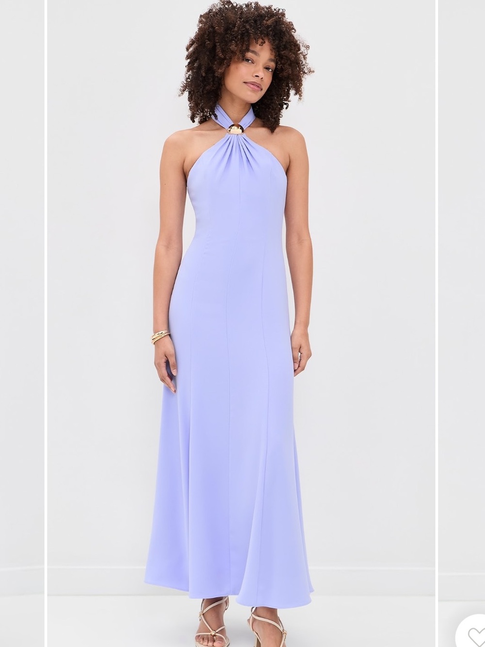 Shoshanna Lavender Keller Halter Neck Maxi Dress size 4